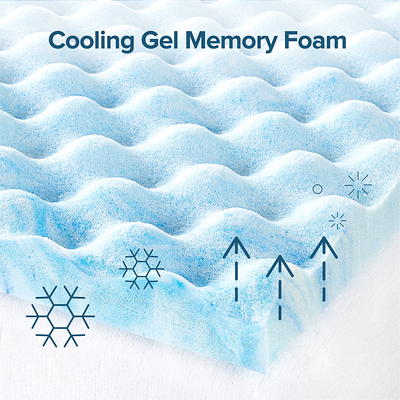 Cooling Copper Swirl Convoluted Memory Foam Mattress Topper