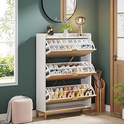 HOMEMORE Shoe Cabinet Shoe Rack for Entryway with Sitting Stool Shoe  Storage Cabinet for Entryway Shoe Rack Three-Tier Shoe Cabinet Suitable for  Home