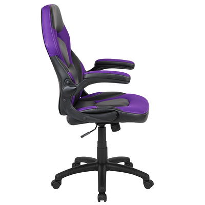 Flash Furniture - High Back Mesh Ergonomic Swivel Office Chair with Flip-Up Arms - Purple