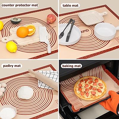 Silicone Baking Mat, Non-Stick Pastry Mat Extra Large with Measurements for Baking - Pizza Dough Rolling Mat, Counter Mat, Heat-Resistance, Size: 15.7