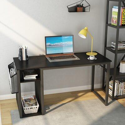 Computer Desk with Drawer Home Office Desks 48 Inch Writing Desk Work Desk  PC Table Study Desk with 2 Tiers Drawers Storage Shelf Headphone Hook
