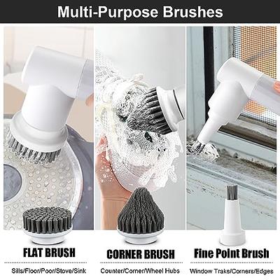 Electric Handheld Spin Scrubber Cordless Cleaning Brush with 2 Rotatin