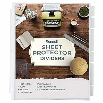 Samsill Color Edge Sheet Protectors 8.5 x 11 inch, Page Protectors for 3 Ring Binder, Standard Weight, Clear Sheet Protector, Le