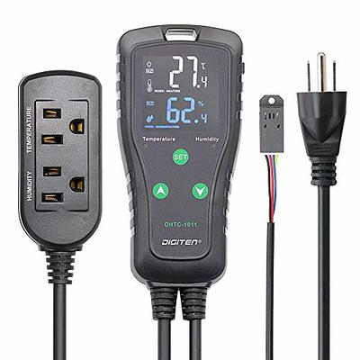 DIGITEN Temperature Controller Wireless Thermostat Outlet Greenhouse  Thermostat Wine Cooler Plug-in Temperature Controller Reptile Temperature  Control Outlet Remote Control Tempreature Build-in Sensor 