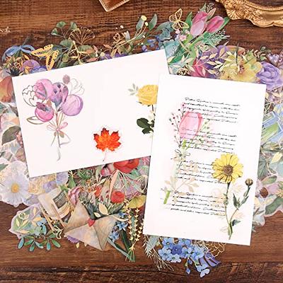 240 Pieces Cute Transparent Flower Stickers Set PET Decorative