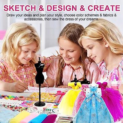 Fashion Designer Kits for Girls, Creativity DIY Arts & Crafts Toys Fashion Design Doll Clothes Kit for Kids Ages 8-12+ Birthday Girls Gift, Size: 30