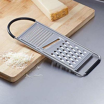 Commercial Rectangular Stainless Steel Flat Cheese Grater with  Non-Slip Handle and Base, Black - Yahoo Shopping