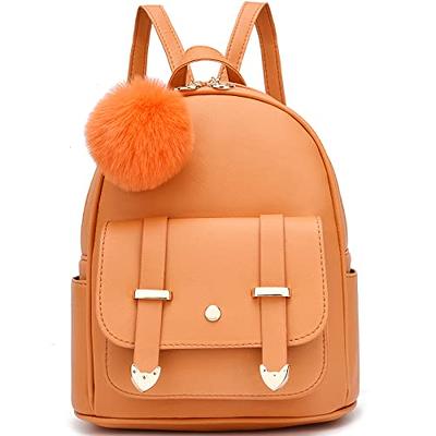 Vintage Womens Brown Leather Backpack Purse Cute School Backpacks for
