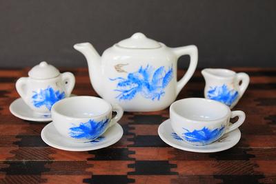 Miniatures Porcelain Hand Painted Coffee Tea Cups Set