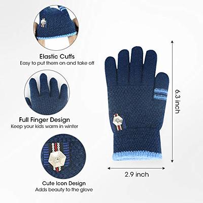 SATINIOR 2 Pairs Outdoor Winter Touchscreen Anti-Slip Full Finger Warm  Gloves Blue, Black