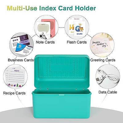 3 Pcs 3 x 5 Inch Index Card Holder Index Card Case Colorful Plastic Index  Card Organizer Note Card Holder Storage Notecard Box with 3 Sheets Blank  Labels Products Organizer Case for School Office