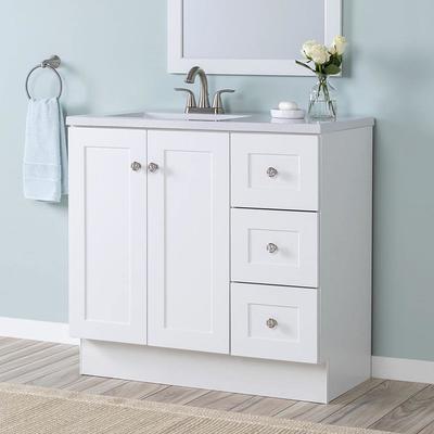 Aoibox 30 in. W White Bathroom Vanity with Single Sink, Combo Cabinet Undermount Sink, Bathroom Storage Cabinet Vanities