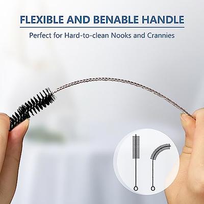 8 Inch Nylon Tube Cleaner Brush Set, (Black Variety Pack) Long Straw and  Bottle Brush, Flexible Brushes for Cleaning Pipes, Keyboards, Glass and  Hard