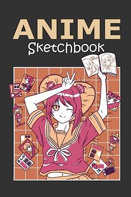 Kawaii Sketchbook: Cute anime girl blank drawing pad, manga artist  notebook, doodle journal