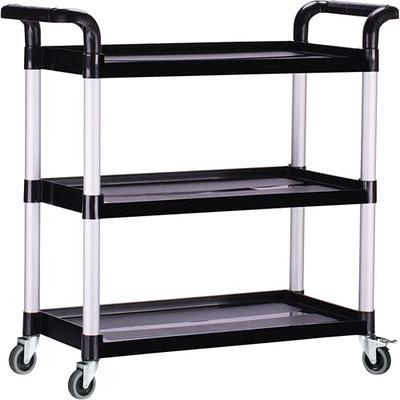 Finnhomy 3-Tier Commercial Grade Rolling Cart, Heavy Duty Utility Cart,  Carts with Wheels and Double Side Handles, Kitchen Cart Trolley on Wheels