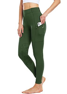 Willit Women's Fleece Riding Breeches Winter Horse Riding Pants Tights  Equestrian Thermal Schooling Tights Army Green Medium
