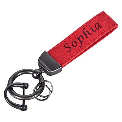 Wisdompro Bling Leather Car Keychain, Universal Genuine Leather Car Keys  Keychain Key FOB Keychain, Key Chains Women for Car Keys with Anti-lost