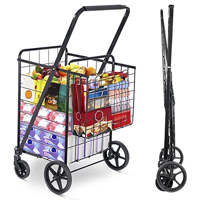 Costway Folding Shopping Cart Grocery Utility Cart Hand Truck with