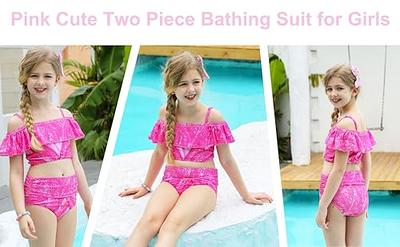 DNFUN Girls Bathing Suits Two Piece Kids Swimsuits Summer Beach