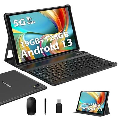  Android 13 Tablet 10 Inch, 2024 Newest 12GB RAM+128GB ROM/1TB  Expandable Tablets PC, 2 in 1 Tablets with Keyboard, Quad-Core 2.0GHz CPU  HD Screen, Google Certified 5G WiFi 6 BT
