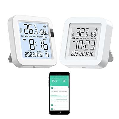 WiFi Temperature Monitor Smart Thermometer: WiFi Temperature Sensor with 1M  Waterproof External Probe, App Alert & Buzzer Alarm, Digital Remote