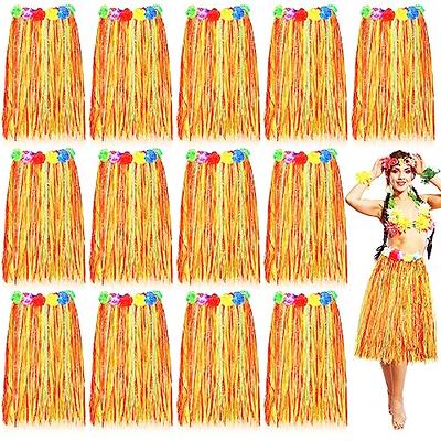 Tigeen 6 Pcs 23.6 inch Coconut Bra Hawaiian Grass Hula Skirt Costume Set  Dance Leis Outfit for Women Luau Party Supplies (Blue) - Yahoo Shopping