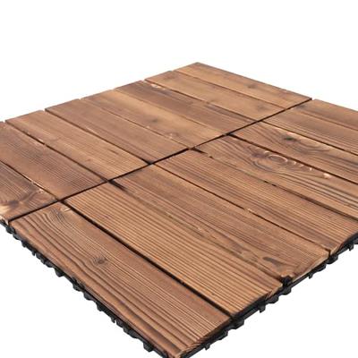 12 x 12 Wood Interlocking Deck Tile Yaheetech Color: Brown