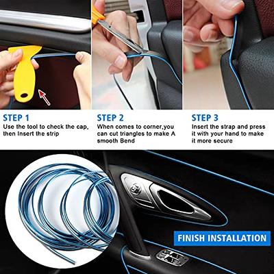 16.4FT Car Interior Moulding Trim Car Decorative Filler Insert Strips  Electroplating Color with Installation Tool Flexible Electroplating  Decoration Styling Door Dashboard Strip（BLUE） - Yahoo Shopping