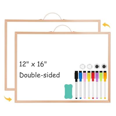 Homemaxs 12 x 16 in Hanging Dry Erase Board Double Sided White Board Wall  Mount Message Board Reminder for School Home Office (B 