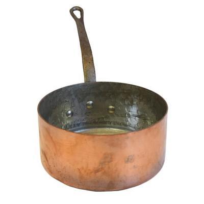 Large Antique French Copper Saucepan Pot