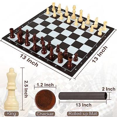 Magnetic Wooden Chess Board Set with Manual for Adults Kids 15 Inch Chess  Puzzle with Handmade Pieces, Folding Portable Travel Unique Chess Game for
