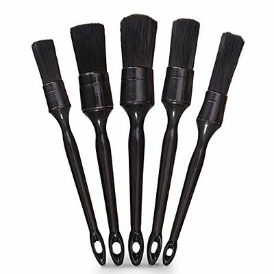 Car Detailing Brush Set, 5 Pack Auto Black Detail Brushes, Comfortable Grip  and Scratch-Free Cleaning Brush for Car Interior or Exterior, Wheels,  Tires, Engine Bay, Leather Seats, Door Panels, Emblems - Yahoo