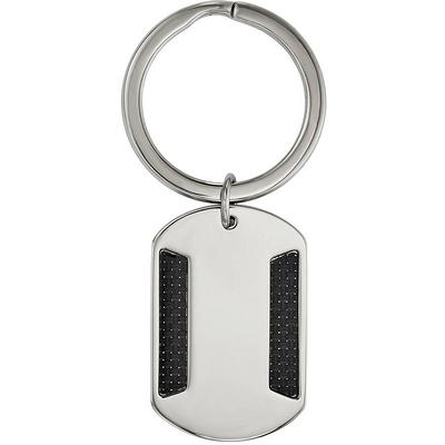 KEY-BAK #5B Retractable Key Reel with 24 Stainless Steel Chain Black Front  Steel Belt Clip