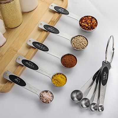 Magnetic Measuring Spoons Set of 9 Stainless Steel Stackable Measuring  Spoons Heavy Duty Nesting Teaspoons Tablespoons for Measuring Dry and  Liquid Ingredients - Yahoo Shopping