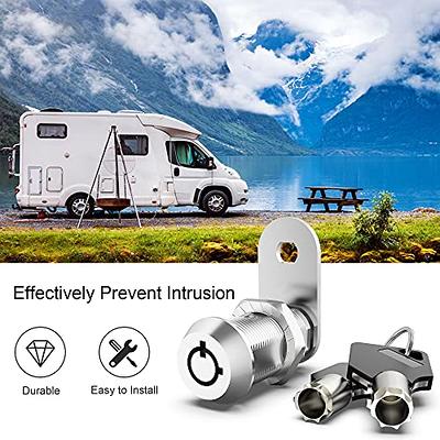 Jayseon 1 Pack Cabinet Lock with Key, Cabinet Cam Lock 1-1/8 Keyed Alike Mailbox Lock and Key for Drawer Toolbox RV Compartment Door, Zinc Alloy