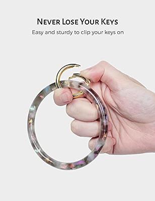 Heesch Bangle Key Ring Bracelet Keychain Key Ring Bracelet for Women,  Acetate Circle Keyring for Wrist