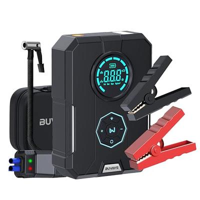 BUVAYE Car Jumper Battery Pack 2000A, 6 in 1 Jump Starter with Air  Compressor 150PSI for