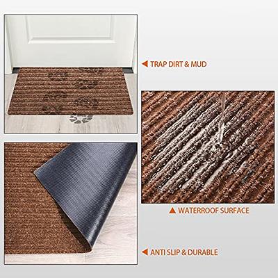 Fowooyeen Outdoor Door Mat, 30'' x 17'' Silicone Scraper Front Door Mats,  Durable Non-Slip Waterproof Indoor Entrance Mat, Low-Profile Shoe Clean  Step