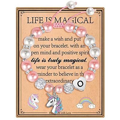 Hidepoo Unicorn Gifts for Girls Age 6-8 - Unicorn Necklace for Girls B  Initial Heart Necklaces