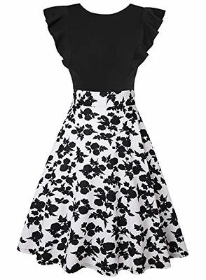 IHOT Women's Vintage Floral Dresses Elegant Casual Party Cocktail