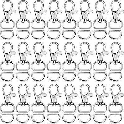  SANNIX 120 Pcs Key Chain Clip Hooks and D Rings Bulk Include  60Pcs Swivel Snap Hooks Lanyard Clips and 60Pcs D Ring for Keychains and  Purse Hardware (1/2” Inside Width)