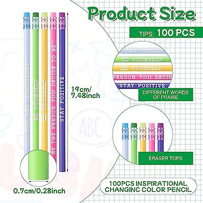 Epakh 100 Pcs Inspirational Pencils Color Changing Pencils Bulk  Motivational Pencils with Eraser Heat Activated Affirmation Wooden Pencils  Classroom