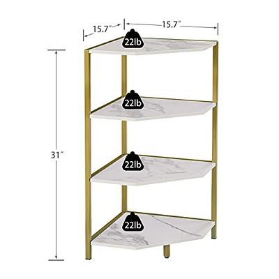 VECELO 4-Tier Ladder Corner Storage Shelf with Metal Frame, Multipurpo