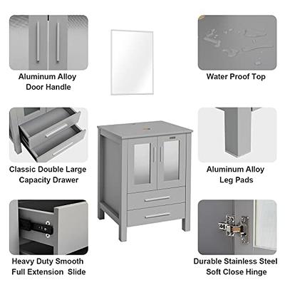 kleankin Pedestal Sink Storage Cabinet, Under Sink Cabinet with Double  Doors, Bathroom Vanity Cabinet with Shelves, White - Yahoo Shopping