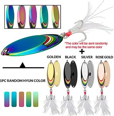 THKFISH Fishing Lures Fishing Spoons Fishing Bait Trout Lures Bass Lures  Fishing Spoons Lures 1/2oz-5pcs