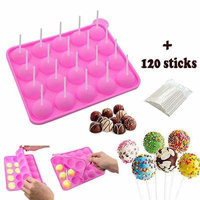 Cake Pop Pan Silicone 20 Round Shaped Lollipop Mold Tray, Size: One size, Pink