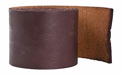 Mandala Crafts Genuine 2 Inch Wide Brown Leather Strap - Flat