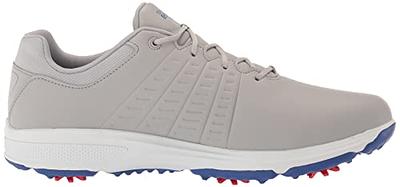 Skechers Men's Torque Waterproof Golf Shoe, Gray/Blue Sole, 8