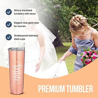 20oz Skinny Tumbler With Straw and Lid - Rose Gold