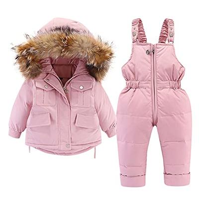 Toddler Snow Pants Baby Boys Girls Winter Clothes Warm Zip up Snowsuit  Overalls Pants (Green, 12-18 Months)